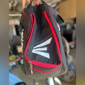 Easton Game Ready baseball backpack equipment bag black red white